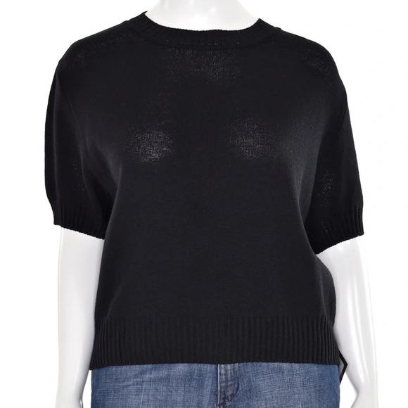 ST.JOHN black knit shirt in excellent condition size medium - Picture 1 of 5